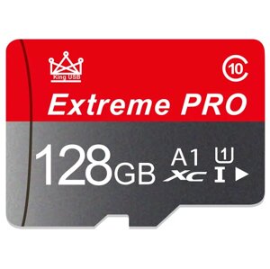 Карта пам'яті, Флешка TF card MicroSD 128GB Class 10 + SD Adapter мікро сд 128 гігабайт для телефону ExtremePRO-128JU