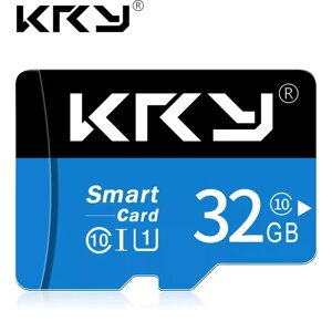 Карта пам'яті, Флешка TF card MicroSD 32GB Class 10 + SD Adapter мікро сд 32 гігабайт для телефону, планшета KRY-Y32