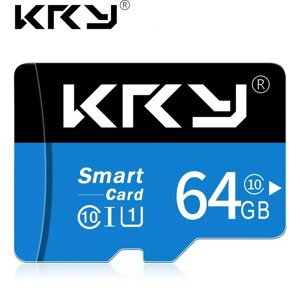 Карта пам'яті, Флешка TF card MicroSD 64GB Class 10 + SD Adapter мікро сд 64 гігабайт для телефону, планшета KRY-Y64