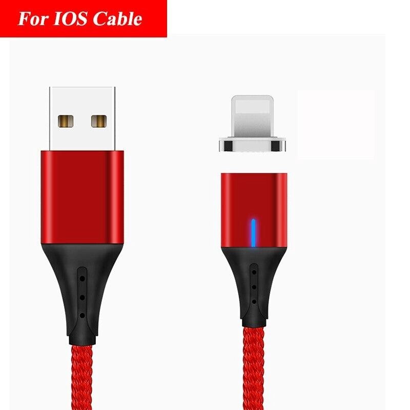 Магнітний кабель для швидкого заряджання телефона, смартфона Tiegem USB — Lightning 1 метр DE43112 Червоний від компанії А11 - фото 1