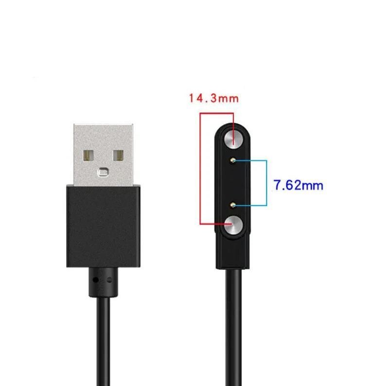 Магнітний зарядний пристрій для смарт-годинника USB — 2Pin/7.62 mm GH009. Заряджання для смарт-годинника від компанії А11 - фото 1