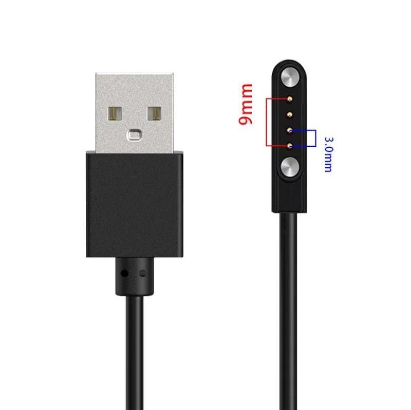 Магнітний зарядний пристрій для смарт-годинника USB — 4Pin/3mm GH009. Заряджання для смарт-годинника від компанії А11 - фото 1