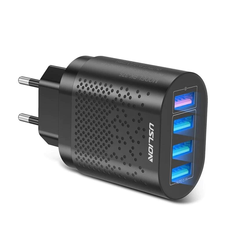 Мережевий зарядний пристрій для швидкого заряджання 4port USB QC3.0. Зарядний блок заряджання для телефона US50-1B від компанії А11 - фото 1