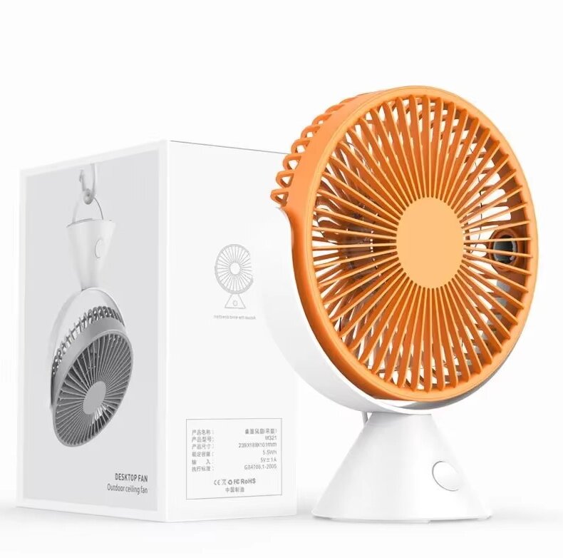 Настільний акумуляторний вентилятор + Desktop Fan 3 Speed Orange від компанії А11 - фото 1