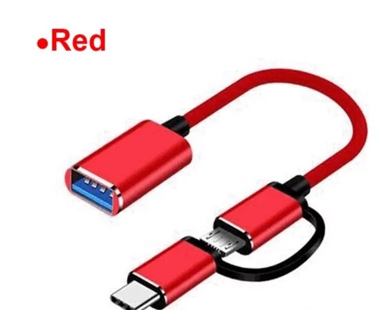 Перехідник, адаптер OTG 2в1 Type-C/micro USB — USB 3.0 для смартфона XS84R від компанії А11 - фото 1