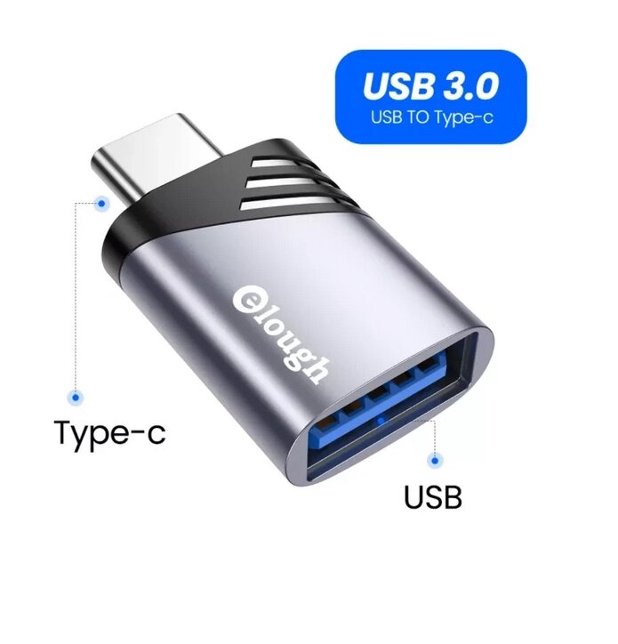 Перехідник, адаптер OTG USB 3.0 — Type-C для смартфона, телефона WQ763-S від компанії А11 - фото 1