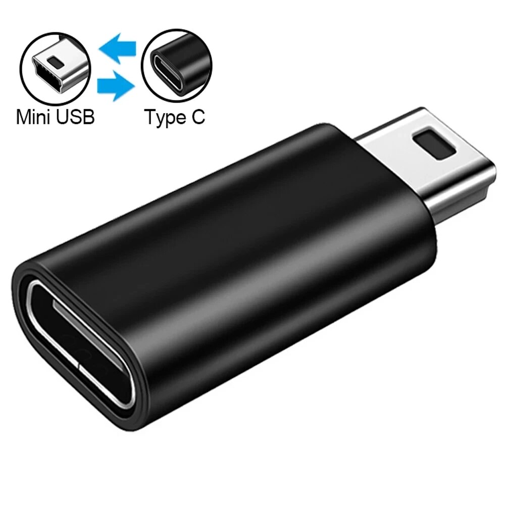 Перехідник адаптер Type-C мама — Mini USB-тато. TypeC to Mini USB QGD003-B від компанії А11 - фото 1