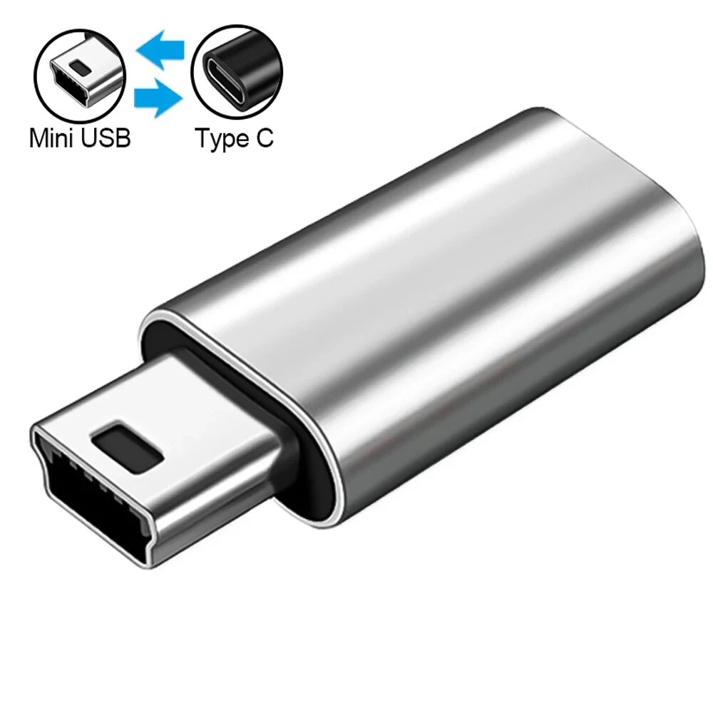 Перехідник адаптер Type-C мама — Mini USB-тато. TypeC to Mini USB QGD003-S від компанії А11 - фото 1