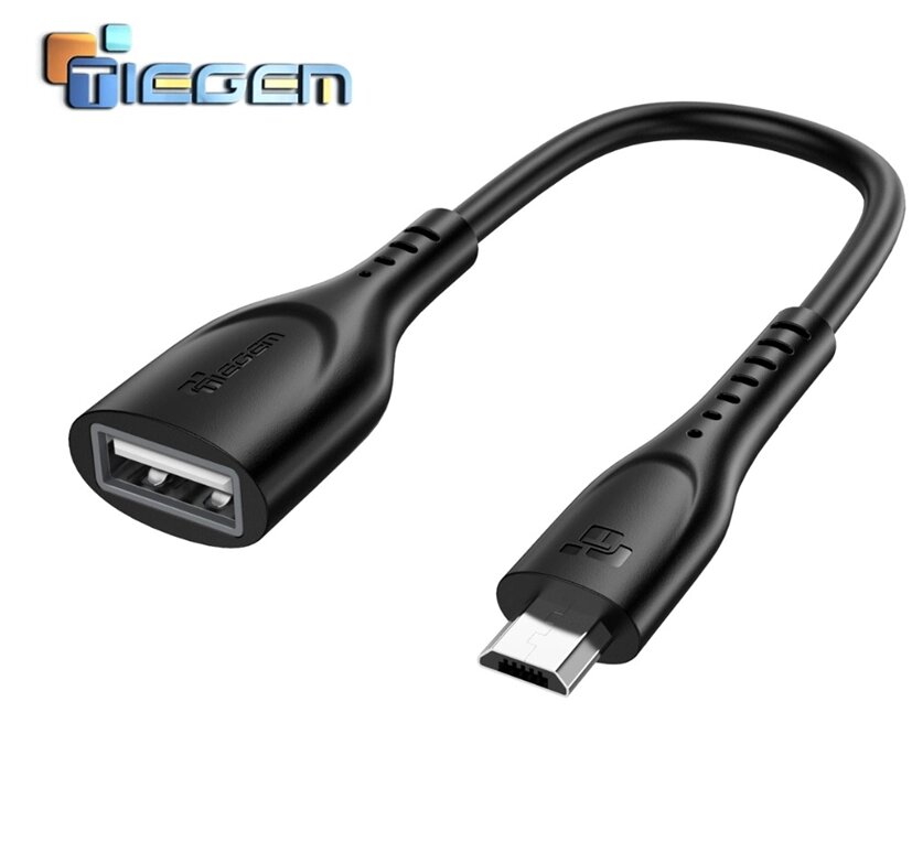 Перехідник OTG USB — Micro USB для смартфона Tiegem VF452 Чорний від компанії А11 - фото 1