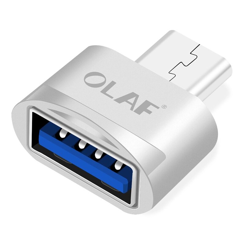 Перехідник OTG USB — Type-C для смартфона ED6512 Сріблястий від компанії А11 - фото 1