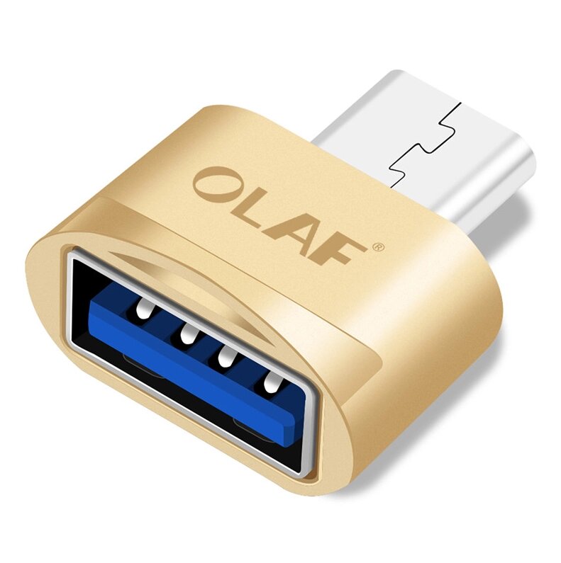 Перехідник OTG USB — Type-C для смартфона ED6512 Золотистий від компанії А11 - фото 1