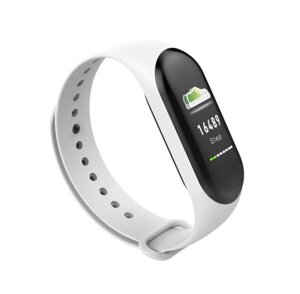 Розумний фітнес браслет з пульсометром та тонометром Smart Bracelet Mi Band M3, смарт годинник для спорту Білий