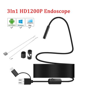 Цифровий USB ендоскоп Soft 2.0MP FullHD 1200P 10 метрів / 8 мм / Android, PC