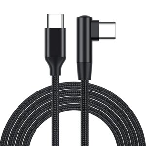 Кабель кутового швидкого заряджання 3A USB Type-C — USB Type-C 1 м. Зарядний дріт шнур для телефона смартфона D7-1