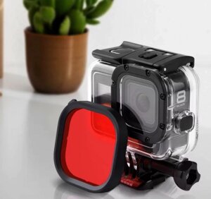 Підводний бокс із фільтром (червоний) для GoPro Hero 8 Black SA32310