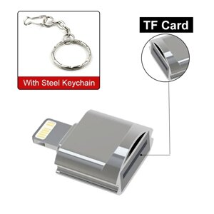 Металевий кардридер Lighting to Micro SD TF OTG. Брелок-картридер зчитувач флешкарт iPhone — MicroSD