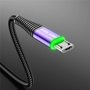 Кабель швидкого заряджання Uslion 3A USB — Micro USB 1 метр DE21421 Фіолетовий