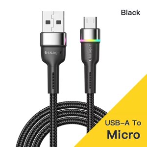 Кабель швидкого заряджання 2.4 A USB — Micro USB 0.5 метр ER62-E. Шнур для заряджання телефона, смартфона