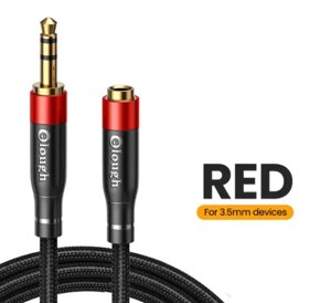 Кабель AUX 3.5 mm — 3.5 mm mini jack M/F 5 метрів ZX5R. Подовжувач аудіокабель 3.5 mm M to 3.5mm