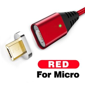 Магнітний кабель для заряджання телефона, смартфона USB — Micro USB 1 метр WE43133 Червоний