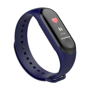 Розумний фітнес браслет з пульсометром та тонометром Smart Bracelet Mi Band M3, смарт годинник для спорту Синій