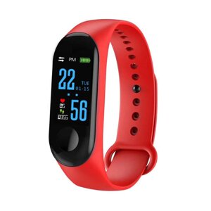 Фітнес-браслет Smart Bracelet Mi Band M3. USB зарядка. Червоний