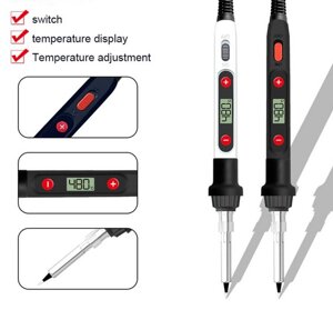 Електричний паяльник 80W/Ватів із регулюванням температури та цифровим дисплеєм 0003FDD Чорний