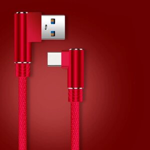 Кабель швидкого заряджання Quick Charge 2.4 A USB — Type-C 1 метр D5X Червоний. Зарядний дріт шнур для телефона