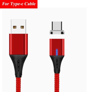 Магнітний кабель для швидкого заряджання телефона, смартфона Tiegem USB — Type-C 1 метр DE43111 Червоний