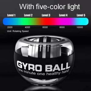 Тренажер гіроскопічний для пензлів рук з LED Gyro Ball D100. Кистьовий тренажер, Гіробол, Еспандер