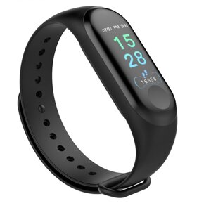 Розумний фітнес браслет з пульсометром та тонометром Smart Bracelet Mi Band M3, смарт годинник для спорту Чорний