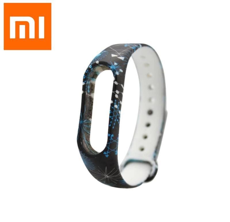 Силіконовий ремінець із малюнком для фітнес-браслета Xiaomi Mi Band M2. Ремешок для Xiaomi Mi Band M2 WR82 від компанії А11 - фото 1