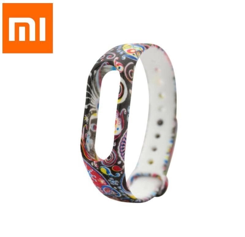 Силіконовий ремінець із малюнком для фітнес-браслета Xiaomi Mi Band M2. Ремешок для Xiaomi Mi Band M2 WR84 від компанії А11 - фото 1