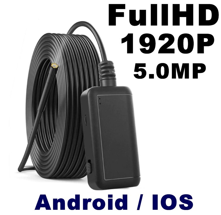 Жорсткий Wi-Fi ендоскоп Hard 5.0MP FullHD 1920P 10 метрів / 5.5 мм / Android, IOS від компанії А11 - фото 1