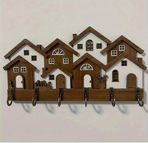 Дошка - ключниця декоративна Будиночки Розмір 22*11.5