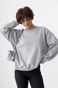 Однотонний світшот з плюшевим начісом - сірий цвет, ONE SIZE (є розміри)