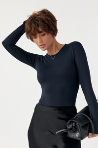 Еластичне однотонне боді - чорний цвет, M (є розміри)