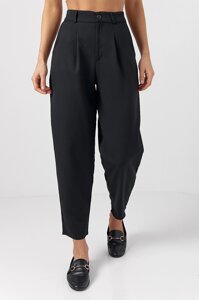 Жіночі штани-банани зі складками - чорний цвет, XS (є розміри)