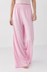 Літні штани на резинці вільного крою - рожевий цвет, S (є розміри)