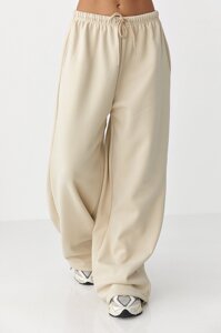 Спортивні штани з плюшевим начісом - бежевий цвет, XL (є розміри)