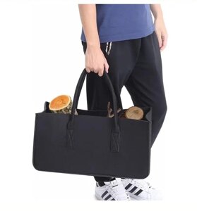 Сумка для дров 25x25x50 см, місткість 27 л, 2 ручки, для дров, іграшок та покупок