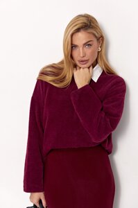 Жіночий джемпер із альпаки - бордо цвет, L (є розміри)