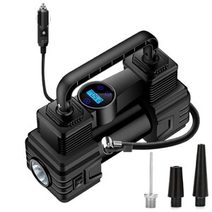 Автомобільний компресор від прикурювача 12В з насадками, Air pump / Автокомпресор / Компресор повітряний