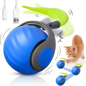 Інтерактивний м'ячик для кота з підсвіткою, від USB, 5,5см / Розумний м'ячик для котів / Смарт іграшка для котів