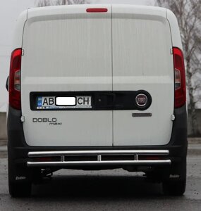 Захист заднього бампера задня дуга AK002/1-Double нерж Fiat Doblo III nuovo 2010-2015