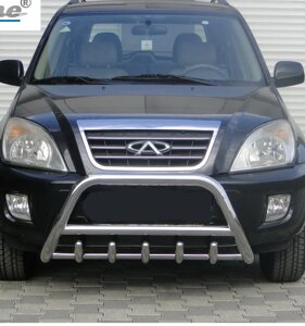 Передній захист кенгурятник без лого WT003 (нерж) Chery Tiggo 2014-2017