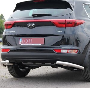 Задні куточки захист бампера AK003 нерж Kia Sportage 2015-2021