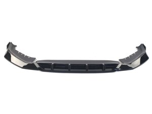 Дифузор переднього бампера на BMW 5 Series G30 2020-2021 рік Чорний глянець V-type