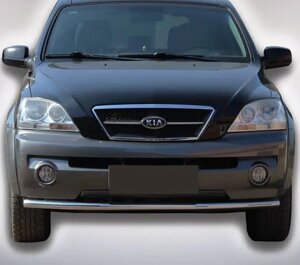 Передній захист бампера ST008 (нерж) Kia Sportage 2004-2010