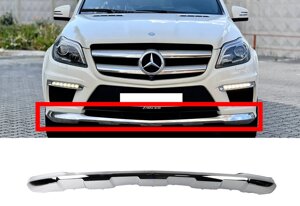 Хром накладка переднього бампера на Mercedes GL-Class X166 2012-2015 року